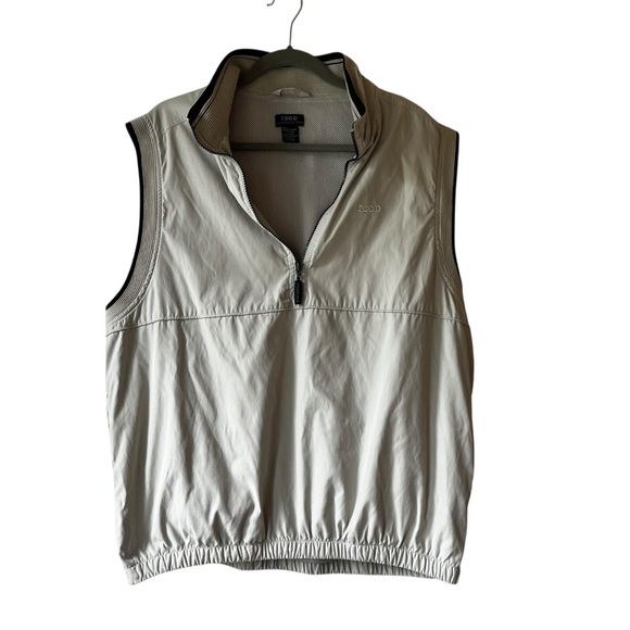 IZOD XFG Men’s Golf Vest Large Beige Lightweight Windbreaker Mesh Lined active - Picture 1 of 8
